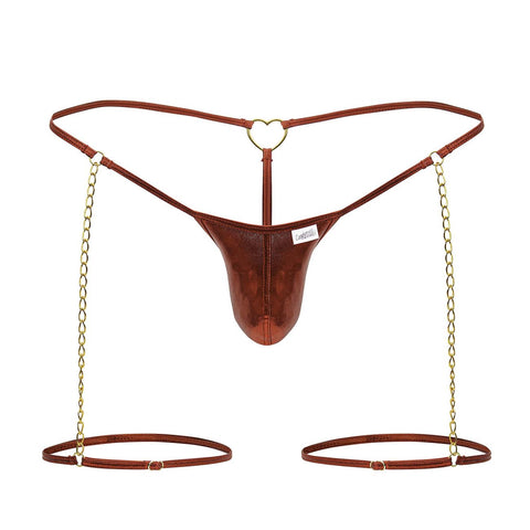 CandyMan 99827 Chain-Garter Thongs Color Red