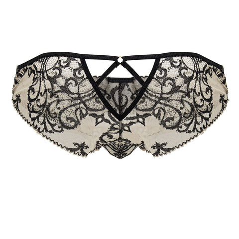 CandyMan 99830 Lace Briefs Color Nude-Black