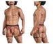 CandyMan 99854 Lace-Garter Outfit Color Black-Terracotta