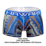 HAWAI 42121 Printed Athletic Trunks Color Royal Blue