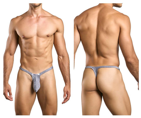 JUSTIN+SIMON XSJBU02 Bulge Thongs Color Lurex Gray