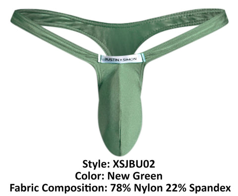 JUSTIN+SIMON XSJBU02 Bulge Thongs Color New Green