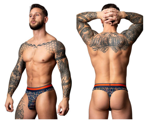 Male Power 412-299 Soo Cumfy Thong Color Navy-Orange