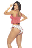 Mapale 7535 Two Piece Pajama Set Top and Shorts Color Coral-Love Print