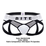 BiteWear BW2023108 Tuxedo Banana Jockstrap Color White