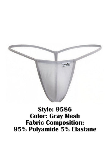 CandyMan 9586 G-String Color Gray Mesh