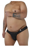 CandyMan 99315X Peek a Boo Lace Thongs Color Black