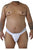 CandyMan 99315X Peek a Boo Lace Thongs Color White