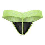 CandyMan 99370 Lace Thongs Color Hot Green