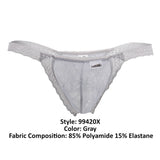 CandyMan 99420X Double Lace Thongs Color Gray