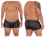 CandyMan 99511X Polka Mesh Trunks Color Black-Rainbow