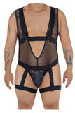 CandyMan 99529X Mesh Garter Bodysuit Color Black