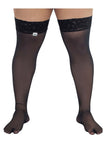 CandyMan 99533X Mesh Thigh Highs Color Black