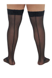 CandyMan 99533X Mesh Thigh Highs Color Black