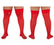 CandyMan 99533X Mesh Thigh Highs Color Red