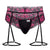 CandyMan 99576X Lace Garter Thongs Color Black Print