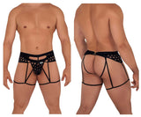 CandyMan 99577 Mesh Garter Jockstrap Color Black