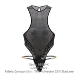 CandyMan 99584X Mesh-Lace Bodysuit Color Black