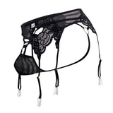 CandyMan 99589X Lace Garther G-String Color Black