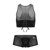 CandyMan 99590 Mesh Top-Trunks Outfit Color Black