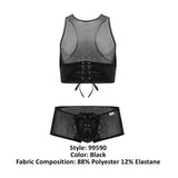 CandyMan 99590 Mesh Top-Trunks Outfit Color Black