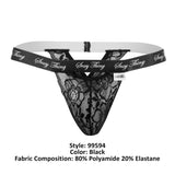 CandyMan 99594 Sexy Thing Lace Thongs Color Black