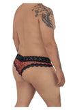 CandyMan 99596X Mesh-Lace Thongs Color Leopard Print