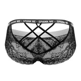 CandyMan 99615X Spank Me Lace Briefs Color Black