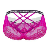 CandyMan 99615X Spank Me Lace Briefs Color Pink