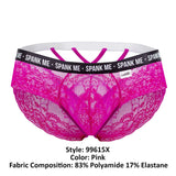 CandyMan 99615X Spank Me Lace Briefs Color Pink