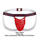 CandyMan 99619 Stop Staring Lace Jockstrap Color Red