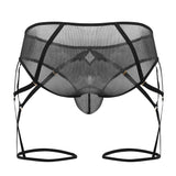 CandyMan 99625 Mesh Garter Briefs Color Black