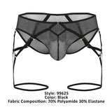 CandyMan 99625 Mesh Garter Briefs Color Black