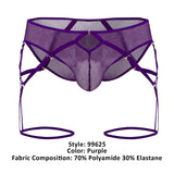 CandyMan 99625 Mesh Garter Briefs Color Purple