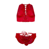 CandyMan 99628 Top and Brief Two Piece Set Color Red