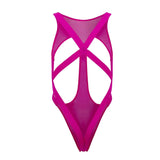 CandyMan 99643X Mesh Bodysuit Color Hot Pink