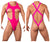 CandyMan 99643 Mesh Bodysuit Color Hot Pink