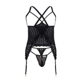 CandyMan 99654X Mesh Two Piece Set Color Black