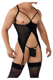 CandyMan 99654 Mesh Two Piece Set Color Black