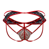 CandyMan 99663 Lace Jockstrap Color Red-Print