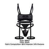 CandyMan 99667 Harness Bodysuit Color Black