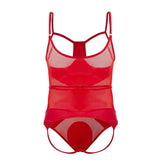 CandyMan 99670X Harness Bodysuit Color Red