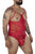 CandyMan 99670X Harness Bodysuit Color Red