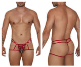 CandyMan 99671 Lace Jock Thongs Color Red