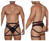 CandyMan 99674 Garter Thongs Two Piece Set Color Black