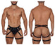 CandyMan 99675 Garter Jock Two Piece Set Color Black