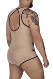 CandyMan 99683X Tulle Bodysuit Color Beige