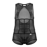 CandyMan 99683X Tulle Bodysuit Color Black