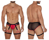 CandyMan 99684 Garter Briefs Color Black-Red