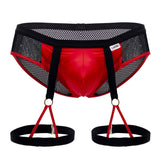 CandyMan 99684 Garter Briefs Color Black-Red